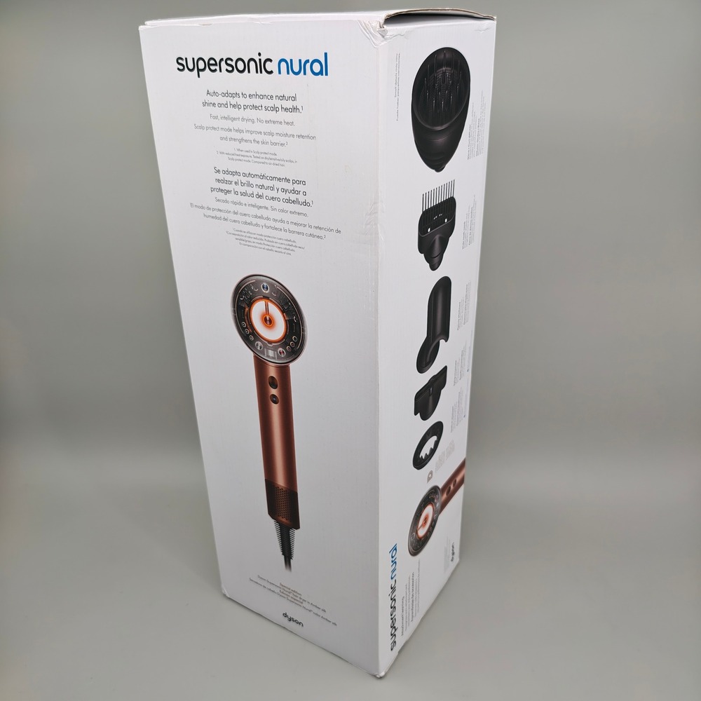 Dyson Supersonic Nural Hair Dryer Vinca Blue Rose Gold HD16 Attachments Case